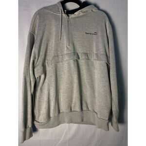 Track and Court Gray Quarter Zip Hoodie Sweatshirt Men's Size XL Heavyweight